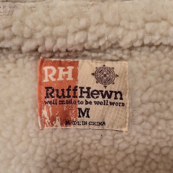 Ruff Hewn Blue Denim Vest with Sherpa Collar Size Medium - Picture 8 of 10